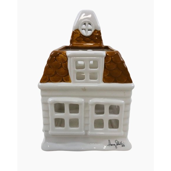 Slatkin And Co Holiday House Candle Holder Luminary Christmas Porcelain 2010 - Picture 7 of 9